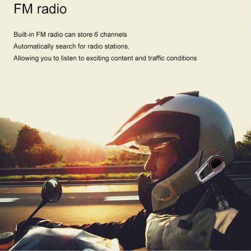 10-way Bluetooth motorcycle helmet intercom within 2000M IP67 waterproof music sharing 6 FM channel presets