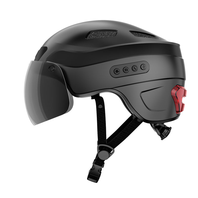 Smart Bike Helmets with 1080p@60fps Camera, Bluetooth, Signal light, voice control and remote control on handlebar