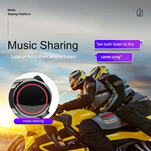 10-way Bluetooth motorcycle helmet intercom within 2000M IP67 waterproof music sharing 6 FM channel presets