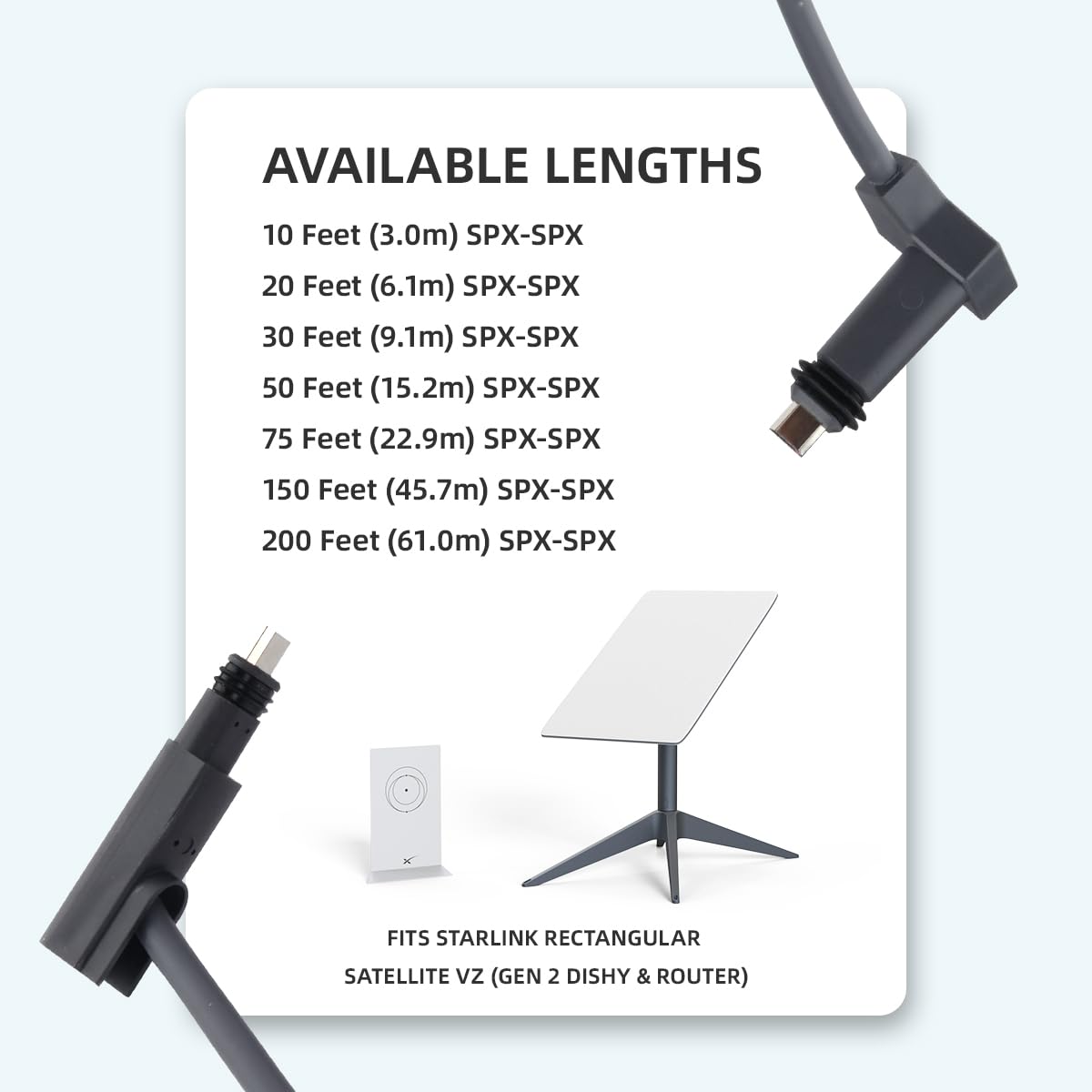 Starlink Cable Extension for Satellite waterproof various lengths