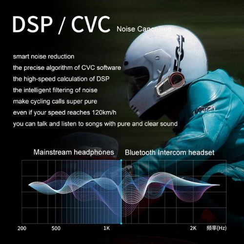 10-way Bluetooth motorcycle helmet intercom within 2000M IP67 waterproof music sharing 6 FM channel presets